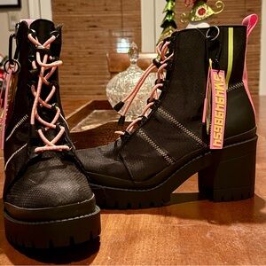 Steve Madden Betamax Platform Boots Black Size 11m